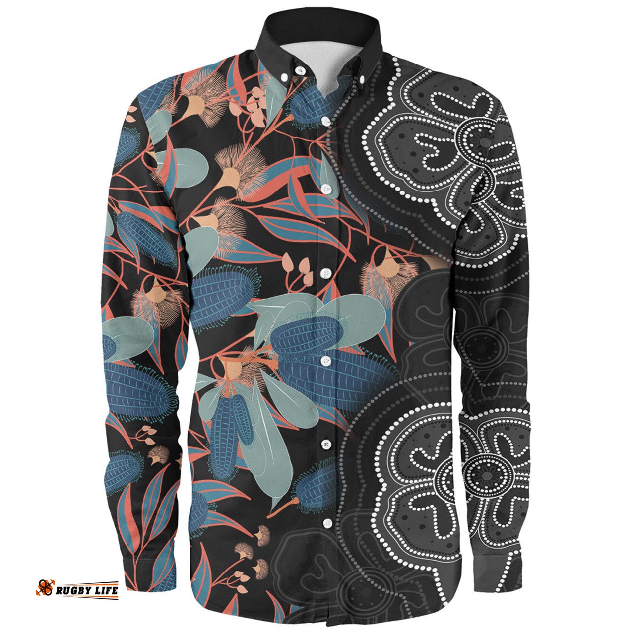 Amazing Aussie Australia Aboriginal Australian Native Floral Seamless Pattern Long Sleeve Shirt