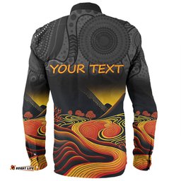Amazing Aussie Australia Aboriginal Custom Rainbow Serpent Dreamtime Land Art Inspired Long Sleeve Shirt