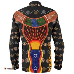Amazing Aussie Australia Aboriginal Custom Indigenous Dot With Boomerang Inspired Long Sleeve Shirt