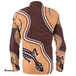 Amazing Aussie Australia Aboriginal Inspired Aboriginal Lizard Art Long Sleeve Shirt