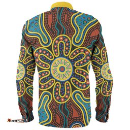 Amazing Aussie Australia Dot Painting Inspired Aboriginal Aboriginal Dot Art Color Inspired Long Sleeve Shirt