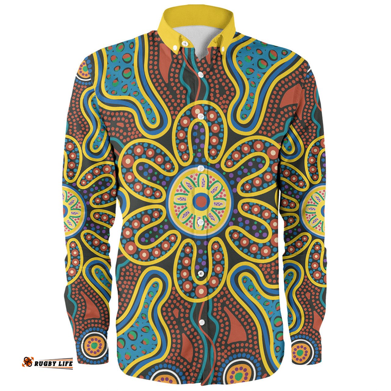 Amazing Aussie Australia Dot Painting Inspired Aboriginal Aboriginal Dot Art Color Inspired Long Sleeve Shirt