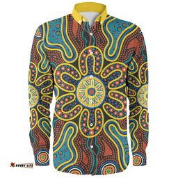 Amazing Aussie Australia Dot Painting Inspired Aboriginal Aboriginal Dot Art Color Inspired Long Sleeve Shirt