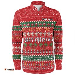 Amazing Aussie Australia Christmas Custom Aussie Ugly Christmas Let's Get Lit Long Sleeve Shirt