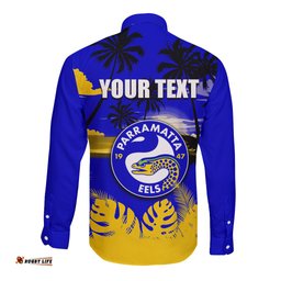 NRL Eels Long Sleeve Button Shirt Summer Vibe Style