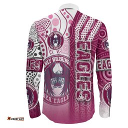 Manly Warringah Sea Eagles Sporty Style Long Sleeve Button Shirt
