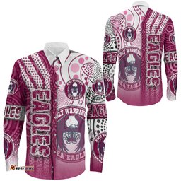 Manly Warringah Sea Eagles Sporty Style Long Sleeve Button Shirt