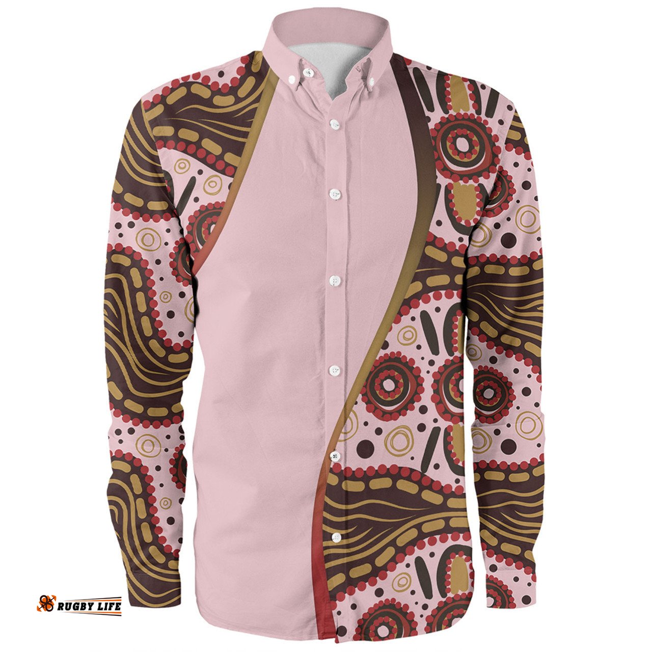 Amazing Aussie Australia Aboriginal Custom Aboriginal Inspired With Pink Background Long Sleeve Shirt