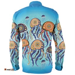 Amazing Aussie Australia Dot Painting Inspired Aboriginal Jellyfish Art In Aboriginal Dot Style Long Sleeve Shirt
