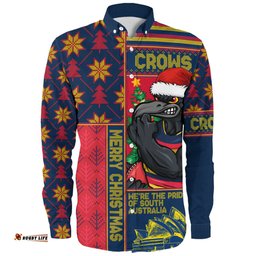 Amazing Aussie Adelaide Crows Merry Christmas Knit Style Festive Spirit Long Sleeve Shirt