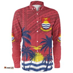 Amazing Aussie Australia South Sea Islanders Gilbert Islands In Polynesian Pattern With Coconut Trees Long Sleeve Shirt
