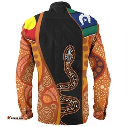 Amazing Aussie Australia Aboriginal Custom Indigenous Rainbow Serpent Inspired Long Sleeve Shirt