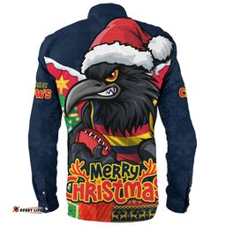 Amazing Aussie Adelaide Crows Santa Scoring Touchdown On Christmas Game Day Long Sleeve Shirt