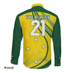 Australia Cricket World Cup 2024 Long Sleeve Button Shirt Aussie Make Champions