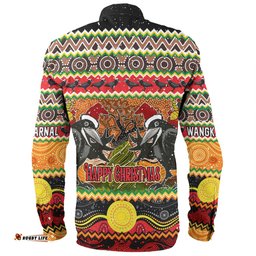 Amazing Aussie Australia Christmas Aboriginal Custom Aboriginal Dreamtime Wangkarnal Crows Long Sleeve Shirt