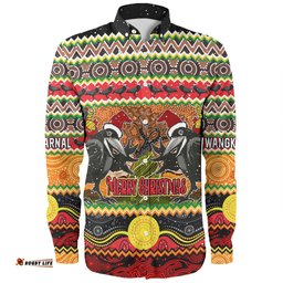 Amazing Aussie Australia Christmas Aboriginal Custom Aboriginal Dreamtime Wangkarnal Crows Long Sleeve Shirt