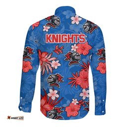 Knights Rugby Long Sleeve Button Shirt Beautiful Floral Pattern Spring Summer Vibe