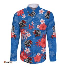 Knights Rugby Long Sleeve Button Shirt Beautiful Floral Pattern Spring Summer Vibe