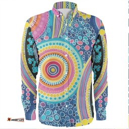 Amazing Aussie Australia Aboriginals Dots Pattern And Vivid Pastel Colourss Long Sleeve Shirt