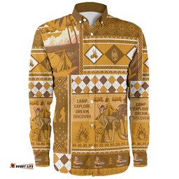Amazing Aussie Australia Camping Christmas Xmas Camping With Kangaroo Vintage Long Sleeve Shirt