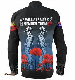 Amazing Aussie Australia Anzac Day Anzac Day Soldier We Will Remember Them Shirt Blue Long Sleeve Shirt
