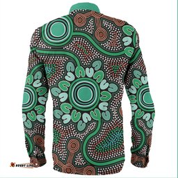 Amazing Aussie Australia Aboriginals Aboriginal Green Dot Art Inspireds Long Sleeve Shirt