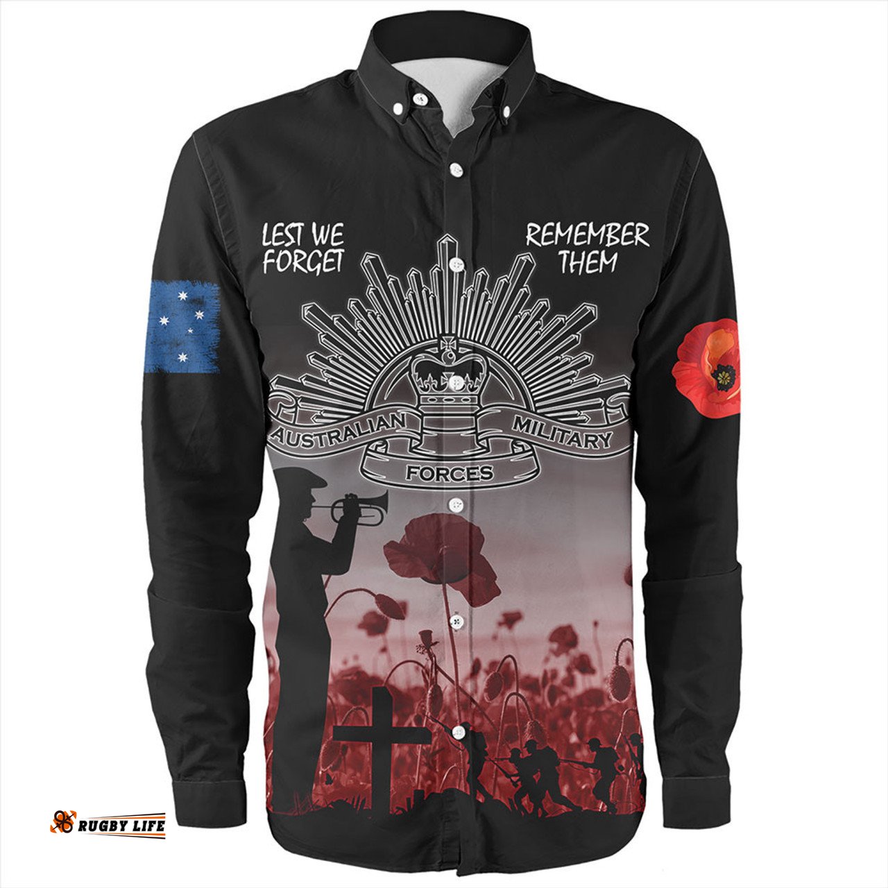 Amazing Aussie Australia Anzac Day Lest We Forget Red Long Sleeve Shirt