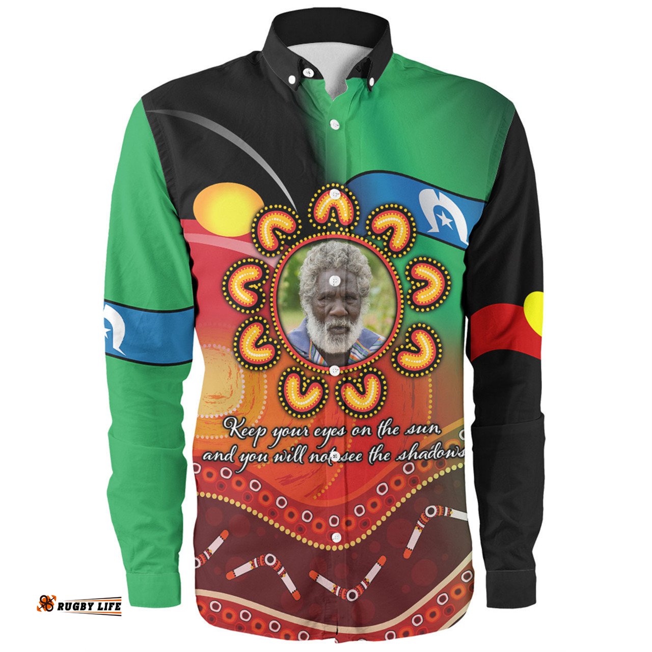 Amazing Aussie Australia Aboriginal Custom Aboriginal Keep Your Eyes On The Sun Personalised Photo Long Sleeve Shirt