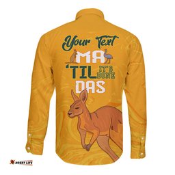 Personalised Matildas Australia Day Long Sleeve Button Shirt Proud To Be Tillies Gold Version