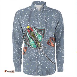 Amazing Aussie Australia Aboriginals Stingray Art In Aboriginal Dot Style Inspireds Long Sleeve Shirt