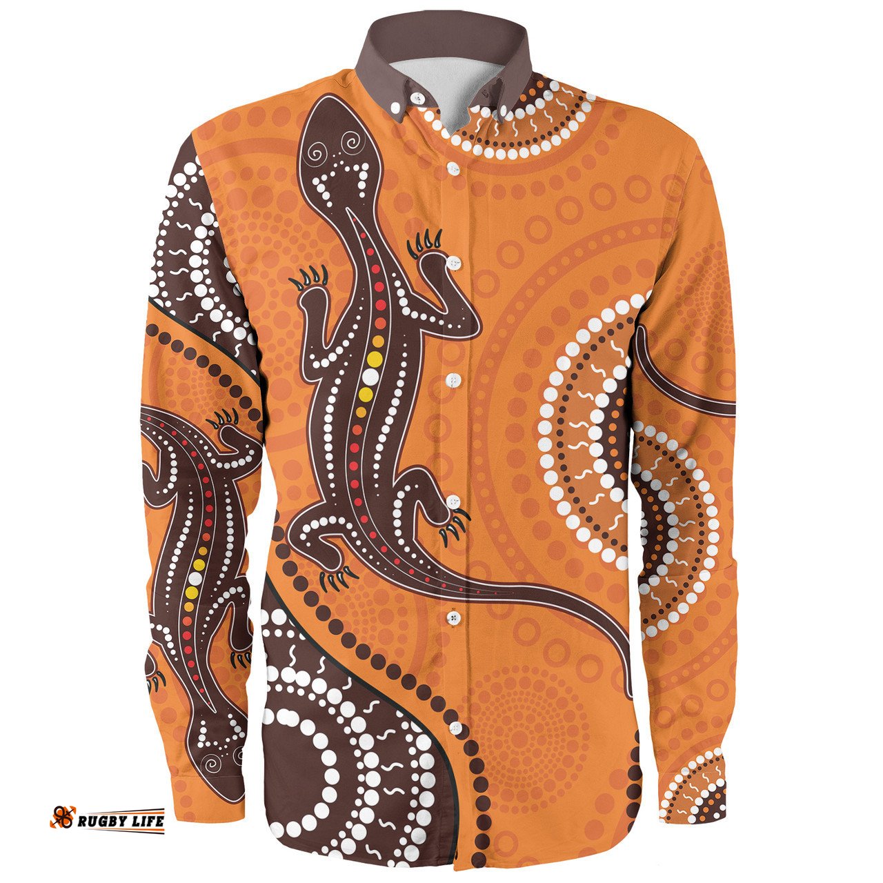 Amazing Aussie Australia Aboriginal Inspired Aboriginal Art With Lizard Long Sleeve Shirt