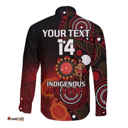 Custom Text And Number Australia Indigenous Rugby Long Sleeve Button Shirt All Stars Aboriginal Turtle