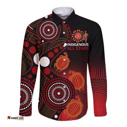 Custom Text And Number Australia Indigenous Rugby Long Sleeve Button Shirt All Stars Aboriginal Turtle