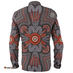 Amazing Aussie Australia Dot Painting Inspired Aboriginal Aboriginal Dot Indigenous Art Inspired Long Sleeve Shirt