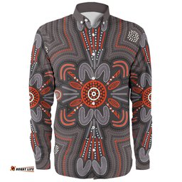 Amazing Aussie Australia Dot Painting Inspired Aboriginal Aboriginal Dot Indigenous Art Inspired Long Sleeve Shirt