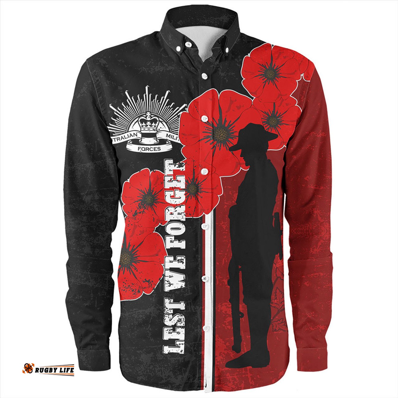 Amazing Aussie Australia Anzac Day Lest We Forget Remebrance Day (Black) Long Sleeve Shirt