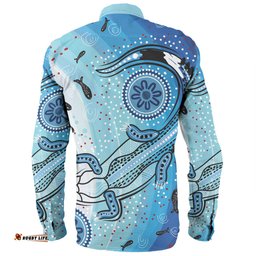 Amazing Aussie Australia Dot Painting Inspired Aboriginal Aboriginal Dot Art With Crocodile Long Sleeve Shirt