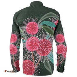 Amazing Aussie Australia Aboriginal Australian Hakea Flowers Painting In Aboriginal Style Long Sleeve Shirt