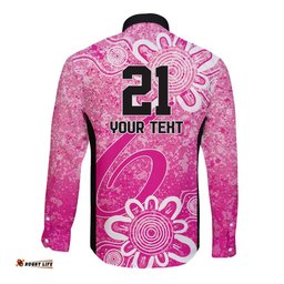Australian Sixers Cricket Custom Long Sleeve Button Shirt Minimalism Aboriginal