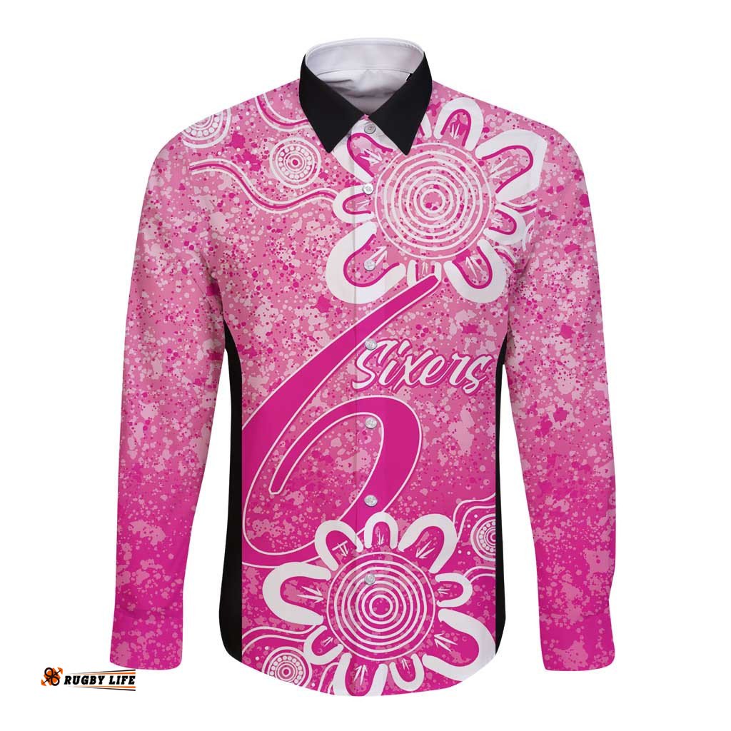 Australian Sixers Cricket Custom Long Sleeve Button Shirt Minimalism Aboriginal