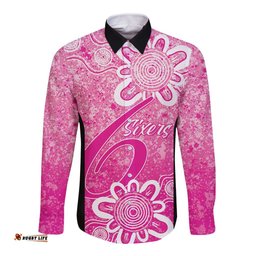 Australian Sixers Cricket Custom Long Sleeve Button Shirt Minimalism Aboriginal
