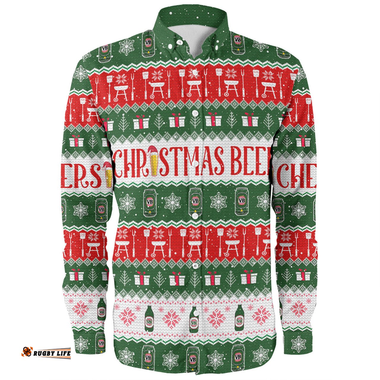 Amazing Aussie Australia Christmas Custom Ugly Christmas Beer Long Sleeve Shirt