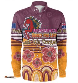 Amazing Aussie Brisbane Broncos Anzac Custom Anzac Day Bronxnation for Life Shirt Long Sleeve Shirt