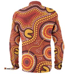 Amazing Aussie Australia Aboriginal Connection Concept Dot Aboriginal Colorful Painting Long Sleeve Shirt
