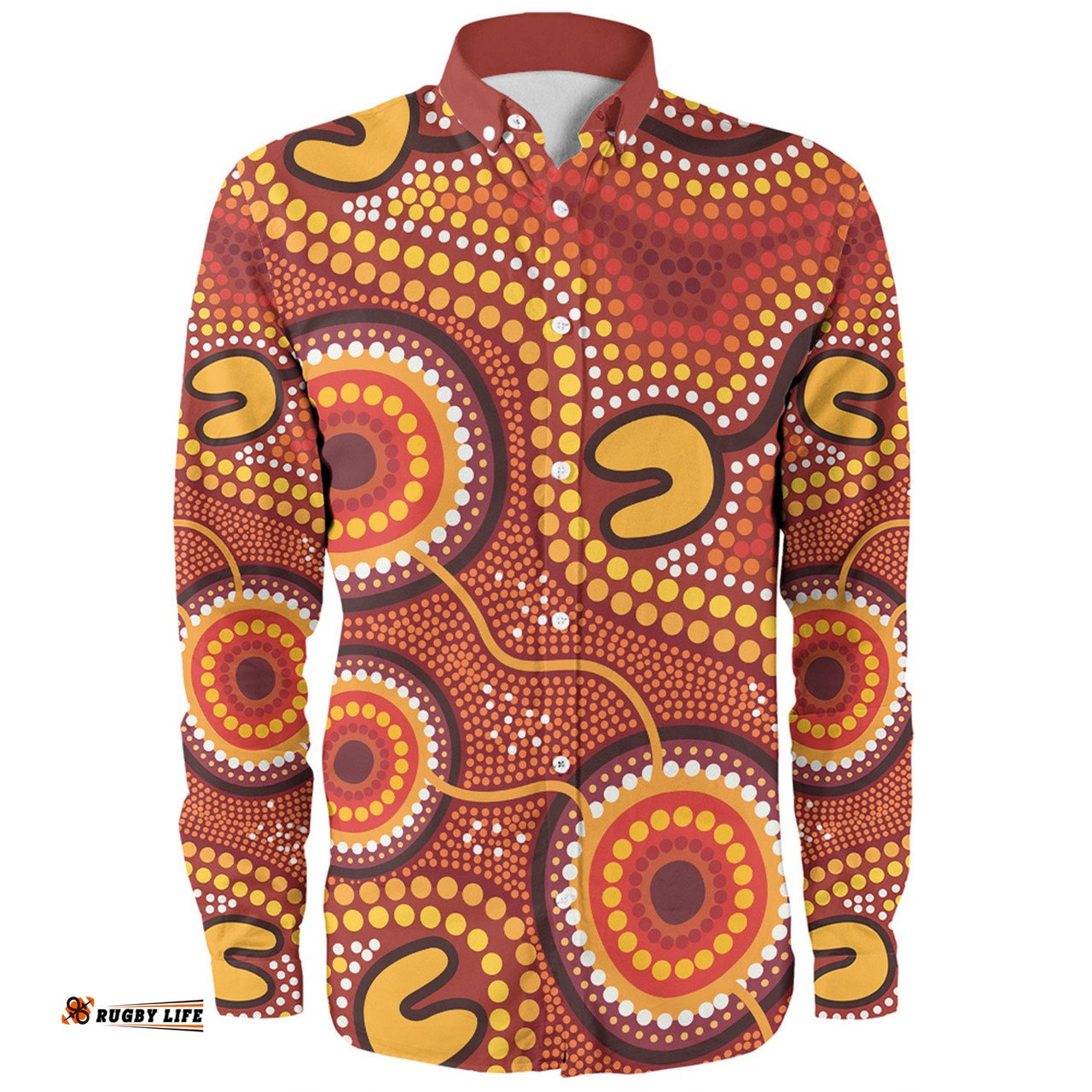 Amazing Aussie Australia Aboriginal Connection Concept Dot Aboriginal Colorful Painting Long Sleeve Shirt