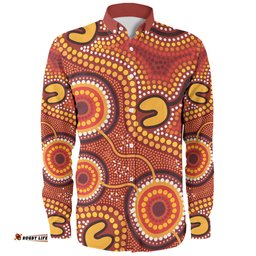 Amazing Aussie Australia Aboriginal Connection Concept Dot Aboriginal Colorful Painting Long Sleeve Shirt