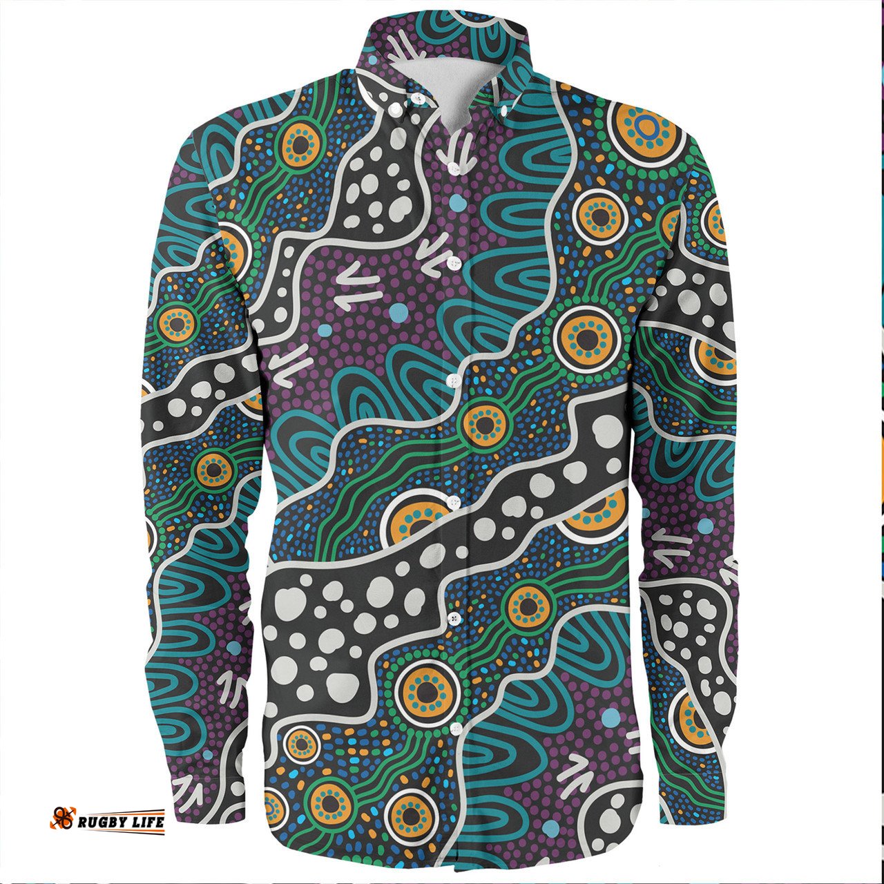 Amazing Aussie Australia Aboriginals Dot Painting Arts Long Sleeve Shirt