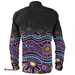 Amazing Aussie Australia Aboriginal Custom Purple Dot In Aboriginal Style Long Sleeve Shirt
