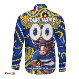 Custom Australia NAIDOC Week 2024 Long Sleeve Button Shirt Cowboys Mascot Keep The Fire Burning