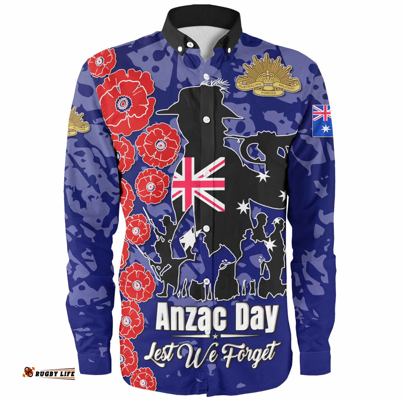 Amazing Aussie Australia Anzac Custom Lest We Forget Blue Style Shirt Long Sleeve Shirt